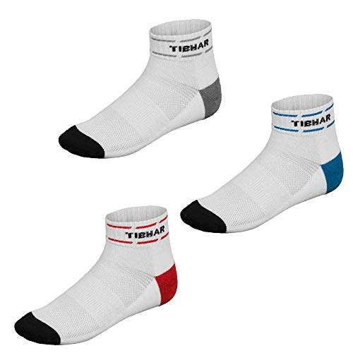 Tibhar Tischtennis Socken Classic Plus | Sportsocken | Funktionssocken (Weiß/Blau, 45-47)