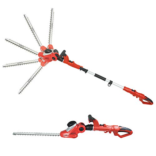 Grizzly Tools Elektro Kombi Heckenschere EKHS 500-51, herausnehmbarer Teleskopstiel, 2 Heckenscheren zu 1 Preis, 500 W, 3.5 m Schnitthöhe