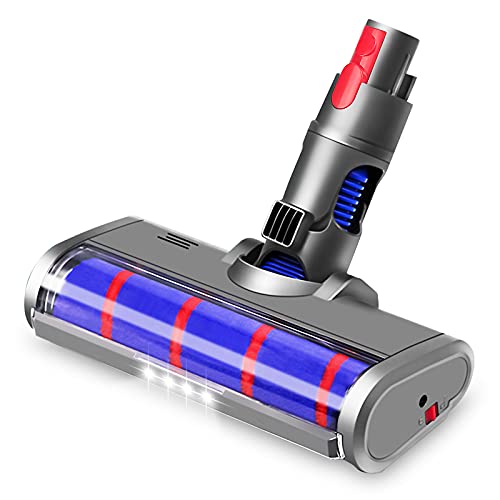 Elektrische Turbo Bürste kompatibel mit Dyson Staubsauger V7,V8, V10, V11, V15 Bodendüse Softroller kompatibel/Ersatzteil mit Staubsauger Düse, Parkettbürste mit LED Version