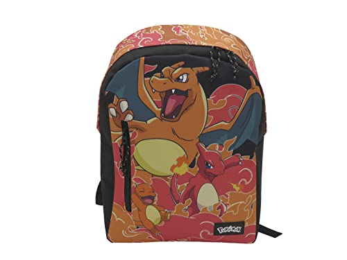 CYP BRANDS Pokémon - Jugend-Rucksack, anpassbar, Charmander-Design, mit Reißverschluss, Fronttaschen, Orange, orange, único, Rucksack Jugend anpassbar an Trolley Pokémon - Charmander