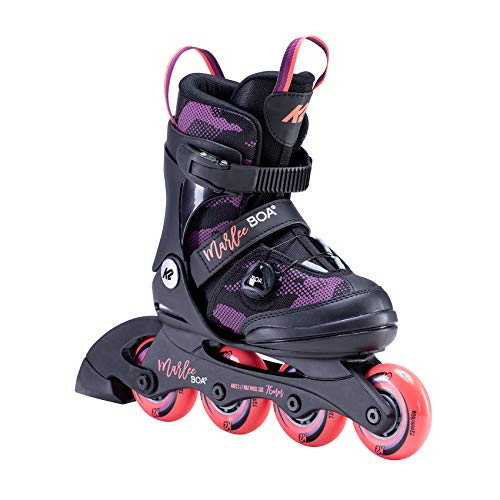 K2 Skates Inline Skates MARLEE BOA Mädchen - Größen verstellbare Kinder Inline Skates — black - purple — 30E0202