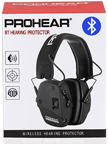 PROHEAR 030 Elektronischer Schiessen Gehörschutz mit Bluetooth, Schießstand Gehörschutzer, Aktiver Ohrenschützer Lärmminderung Klangverstärkung für Jagd, NRR22dB SNR 27dB