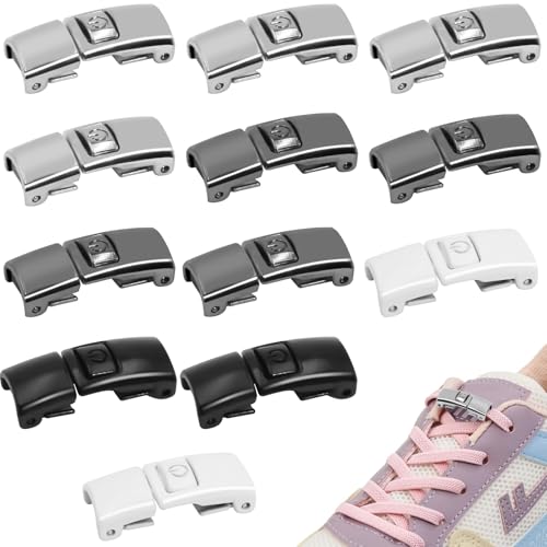 HavaCue 12 Stück Schnürsenkel Schnalle 4 Farben Schnürsenkel Schnellverschluss Erwachsener Schnürsenkel Verschluss Kinder Schnellverschluss Schnürsenkel für Sneaker Freizeitschuhe
