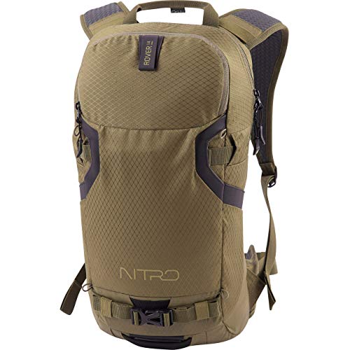 Nitro Snowboards Rover 14 Rucksack, Tourenrucksack, Riderbackpack mit Rückenprotektor , Leaf, 14L