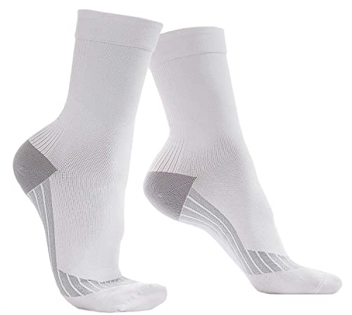 SPORT SOCKEN/SOCKS mit kompression/Kompressionssocken/Unisex 18-22 mmHg Weiß X-Large