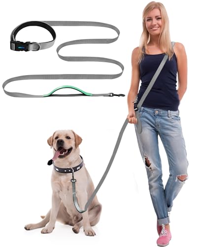 WANFIRE Freihandleinen Hundeleine für Große Mittelgroße Hunde, Fahrradleine Schleppleine Umhängeleine Joggingleine Hunde Zum Gehen Joggen Laufen Training Dog Leash (1.5-2.7m)