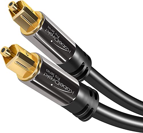 KabelDirekt – TOSLINK-Kabel, optisches Audiokabel – 2 m – Glasfaserkabel für Soundbar (TOSLINK auf TOSLINK, digitales S/PDIF-Kabel, Stereoanlage/Verstärker, Heimkino, Xbox One/PS4)