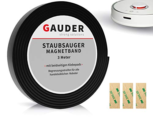 GAUDER Saugroboter Magnetband I Kompatibel mit Neato, Xiaomi, Miele, Vorwerk & Tesvor (3m) | Saugroboter Begrenzungsstreifen