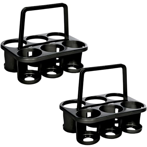 Novaliv 2x Flaschenträger für 12 Flaschen - Stabiler Halt - Getränkekorb Kunststoff, Stapelbar, 32x23x28cm Anthrazit - Ideal für Küche & Keller Getränkekorb Bierträger Getränketräger Flaschenbox