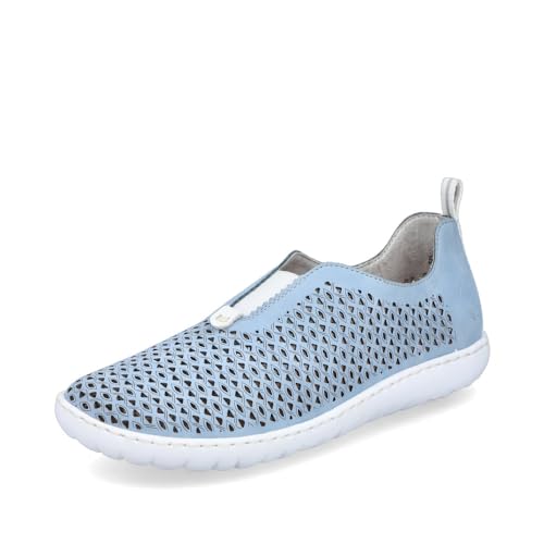 Rieker Damen Slipper 52866, Frauen Slip On,Halbschuhe,Slides,Schlupfschuhe,schluepfschuhe,Loafer,Slip-ons,freitzeitschuhe,blau (10),38 EU / 5 UK