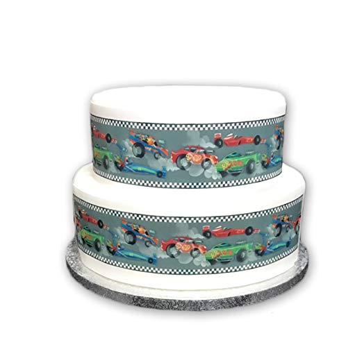 Top That Essbares Dekoband für Kinder, Rennsport, schnelles Auto, ideal für größere Kuchen, einfach zu verwenden