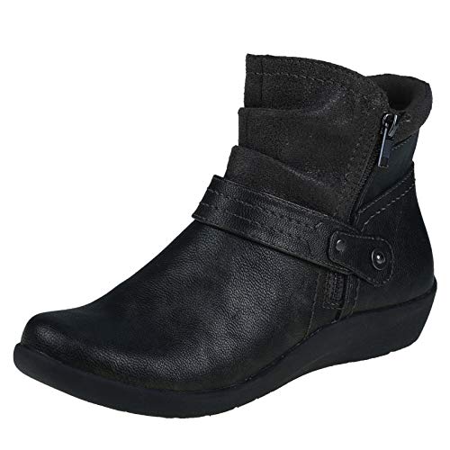 Winter Ankle Boots Damen Booties Winterschuhe Stiefel Elegant Booties Stiefeletten Damen Elegant Leder Schneeboots Winterboots Winterstiefel Damen Warm Gefüttert