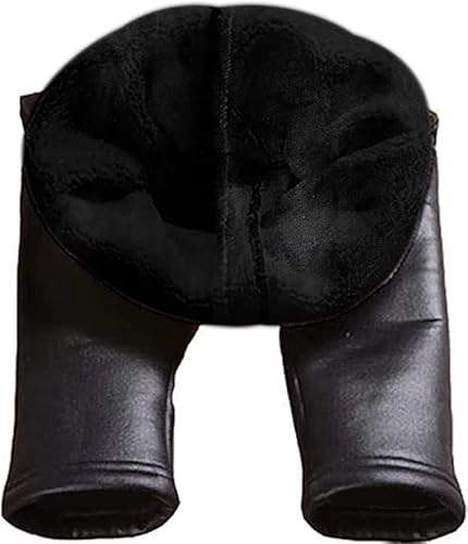 HEFUTE Kinder Warme Hosen- Winter Warme Leggings Stretch Mädchen Kunstleder Fleece Hose Dicke Hose gefütterte Strumpfhose 02 140