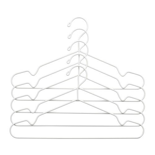Ikea STAJLIG Kleiderbügel in weiß; für innen und außen; 5 Stück