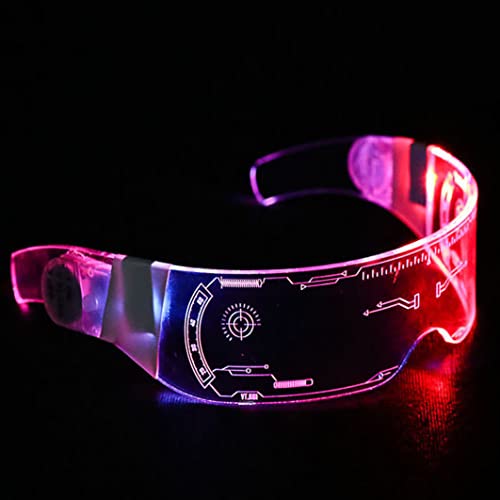 JYB Hopefuture LED leuchtende Brille, Bunte Technologie EL Kaltlichtlinsenbrille, lichtemittierende Brille, DJ-Kostüme, lustige leuchtende Brillen-Stütze leuchten für Festival-Performance auf