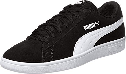 PUMA Unisex Smash V2 Sneaker, Black Puma White Puma Silver, 43 EU