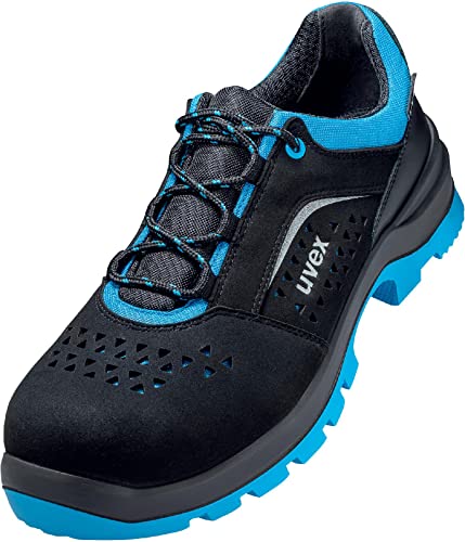 Uvex 2 xenova Sicherheitsschuhe S1 SRC, Halbschuhe, Arbeitsschuhe für Herren, Schwarz/Blau, Größe 45