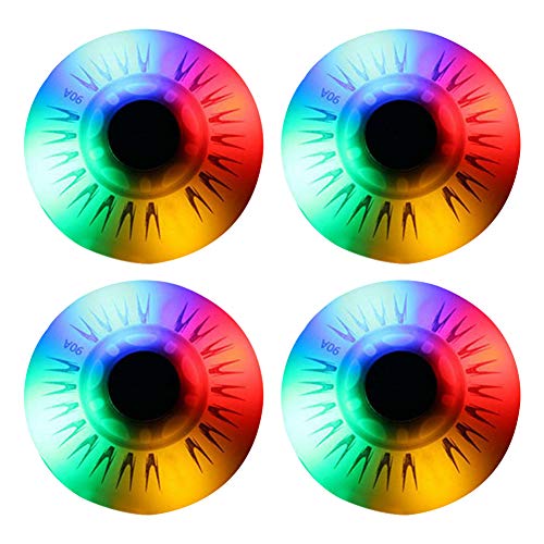 Roller Skate Rollen,Leuchten Sie Inline-Skate-Räder auf, 4 PCs LED-Blitz Blinkende Skate-Räder Ersatzrad 72 mm / 76 mm / 80 mm Inline-Rolle für Kinder und Jugendliche