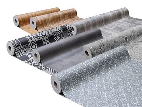 Primaflor PVC Bodenbelag - PVC Boden Meterware - Vinylboden - Vinylbodenbelag - Anti-Rutsch Oberfläche, Muster 15x20 cm, PVC TURVO, Stein Kanada, Beton-Optik Design