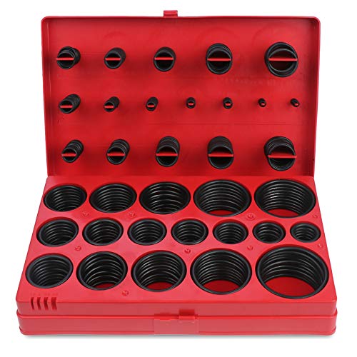 WiMas 419PCS Gummi O Ring Dichtungsring, Gummidichtung Sortiment, 32 Größen Dichtungssatz Dichtungsgummi Sichere Dichtungen Sanitär Kfz-Wasserhahn Reparatur Schwarze