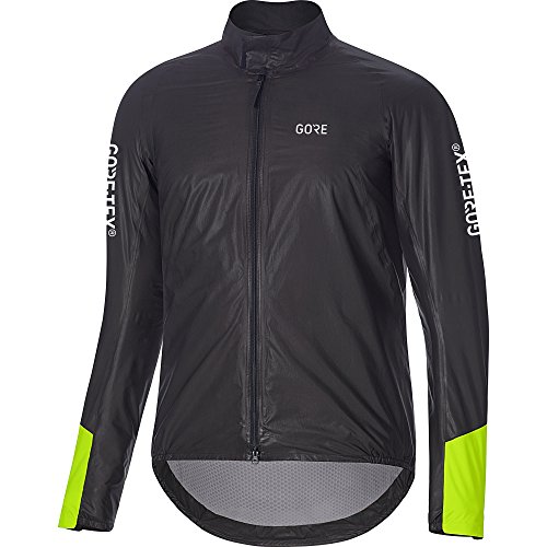 GORE Wear Wasserdichte Herren Rennrad-Jacke, C5 GORE-TEX SHAKEDRY 1985 Insulated Viz Jacket, XXL, Schwarz/Neon-Gelb, 100418