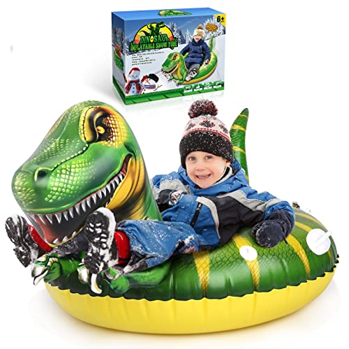 wetpuxi Schlitten Kinder, Dinosaurier Spielzeug ab 5-15 Jahre Aufblasbare Schlitten Kinder Spielzeug Jungen Mädchen 5-15 Jahre Snow Tubu Geschenk für Jungen Weihnachts Geschenke für Kinder