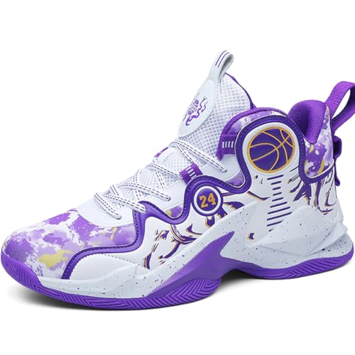 WOWEI Herren Basketballschuhe Sportschuhe Stoßdämpfung rutschfeste Basketballschuhe Herren Leichte Turnschuhe Herren Laufen Anti-Rutsch-Sport Sportliche Trainer Sneaker (SCE-K25, 43EU)