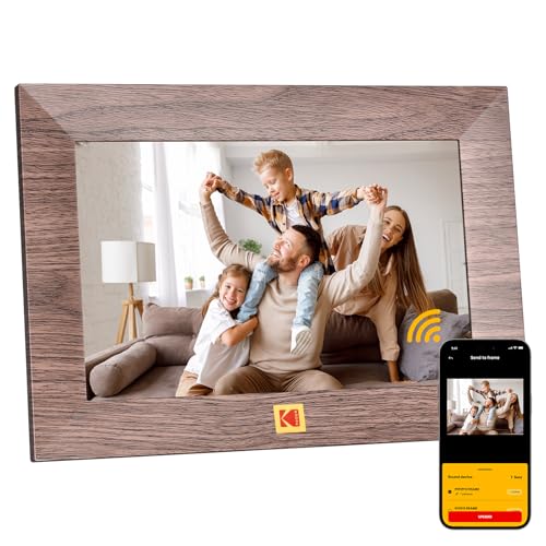 KODAK 8 Zoll WiFi Digitaler Bilderrahmen, 1280x800 HD IPS Touchscreen Smarter Bilderrahmen WLAN, 32GB Speicher, Automatische Rotation, Wandmontagefähig, Teilen Sie Fotos sofort von überall aus