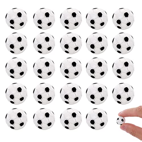 Cobee Puppenhaus Miniatur Sport Ball Set, 24 Stück Puppenhaus Mini Basketball Fußball Modell 1:12 Miniatur Spielplatz Zubehör Puppenhaus Dekoration für Puppe Cake Topper Dekor (Mini Fußball)