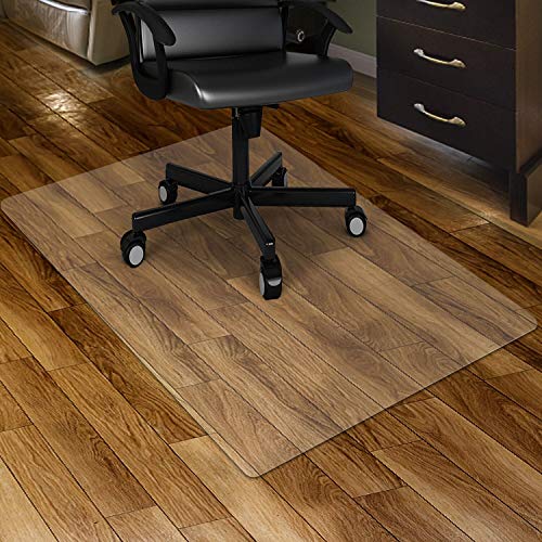 Kuyal Clear Stuhlmatte für Harte Böden 90x120cm transparente Fußmatten Holz- / Fliesenschutzmatte für Büro & Zuhause (36