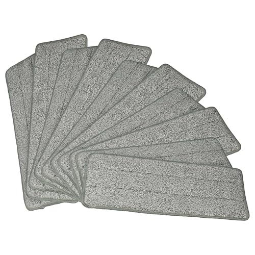 vhbw 10x Wischbezug kompatibel mit Clean Maxx 09996 Wischmopp - Ersatzkopf, Polyester Grau Weiß