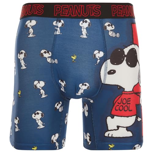 COCO BRANDS Peanuts Herren-Boxershorts, kein Eingriff, Anti-Scheuernähte, bequem geformt/mit Baumwolle gefütterter Schritt, Joe Cool Chilling on Dog House, X-Large