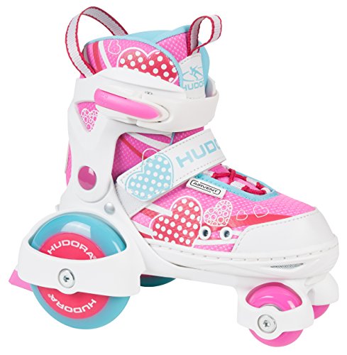 HUDORA Rollschuhe My First Quad 2.0 - Inliner für Kinder - Schuhe mit Rollen - Rollschuhe Mädchen Größe 26-29 - Inline Skates