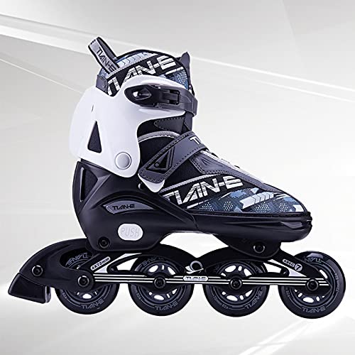 TongNS1 Rollschuhe Roller Skates Inliner Damen Herren, Inlinerskates,Chrome Kugellager Dreifach Schutz Leichte Anfänger,Unisex Fitness Skates für Erwachsene Silver,S