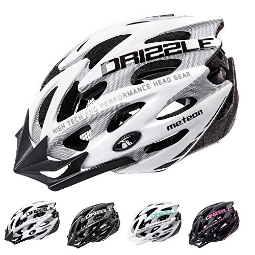 meteor Fahrradhelm Herren Damen Kinder-Helm MTB rollerhelm kinderfahrradhelm Mountainbike rennradhelm Inliner skaterhelm BMX fahradhelm Scooter Jungen Bike Helmet XL 61-63 cm Weiß/Grau