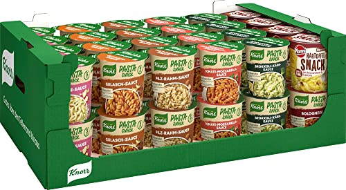 Knorr Pfanni Snack Becher Box 48 Stück 7fach sortiert | Fertigmahlzeiten Fertiggerichte Instant Nudeln | schnelle Zubereitungszeit - fertig in nur 5 Minuten