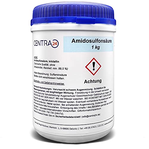 Centra24 Amidosulfonsäure 1kg Reinheit min. 99,5%, Entkalker, Sulfaminsäure, Sulfamidsäure, Sulfamsäure, Küche, Haushalt, Labor