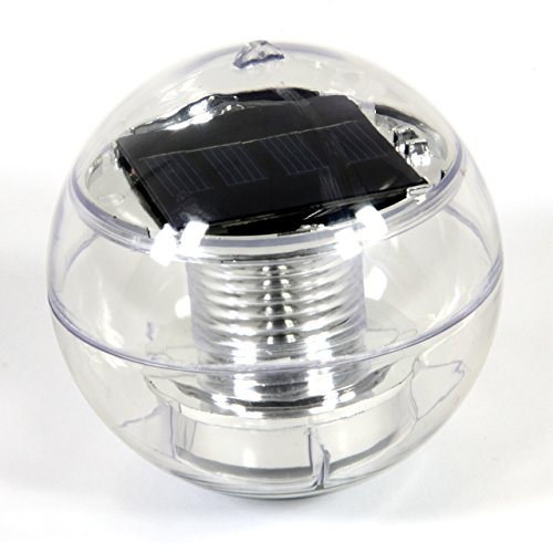 Nexos Trading Solar Schwimmkugel 2 LED mit Farbwechsel Solarlampe Kugel 11 x 11 x 11,5 cm Teichbeleuchtung Solarkugel Dekolicht Solarbeleuchtung
