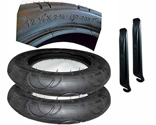 2 Stück Reifen Mantel 12 1/2 x 2 1/4 Zoll DIN 57-203 mit Montagehebel