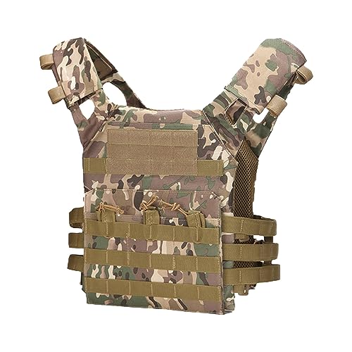 Taktische Weste, für Damen und Herren, Airsoft-Weste, leicht, Jagd, Brusttrage, Weste, Airsoft-Kleidung, Allzweckwesten für Outdoor, Paintball, Schießen, Kriegsspiel, camouflage, Einheitsgröße