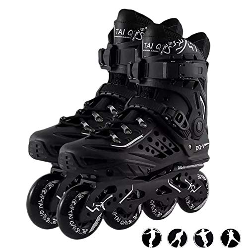 Herren Damen Inliner Inlineskates | 82A Rollen | ABEC9 Chrome Kugellager | Unisex Fitness Skates für Erwachsene (Black, 37)
