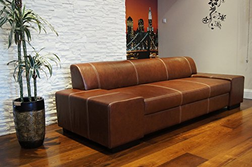 Super Lange Echtleder 3 Sitzer Sofa London Breite 238cm Ledersofa Echt Leder Couch große Farbauswahl !!!