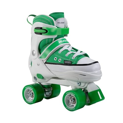 HUDORA Roller Skates, Sneaker für Kinder und Jugendliche - Größenverstellbare Rollschuhe - Komfortable Quad-Skates, Disco Roller