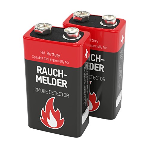2 ANSMANN Alkaline longlife Rauchmelder 9V Block Batterien - Premium Qualität für höhere Leistung, 9V Batterie ideal für Feuermelder, Bewegungsmelder, Alarmanlagen & Kohlenmonoxid Warnmelder