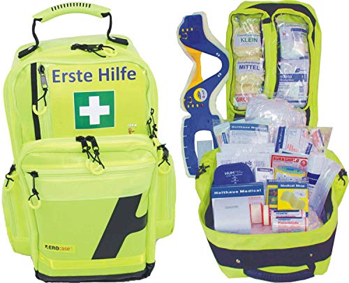 Erste Hilfe Notfallrucksack Sport, Sportvereine, Freizeit, Event & Freizeit - Gelbes Planenmaterial mit gelben Reflexstreifen