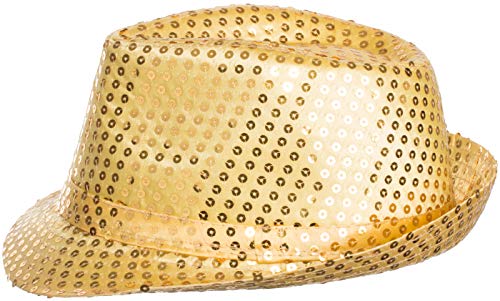 Brandsseller Paillettenhut Glanzhut Glitzerhut Partyhut Verkleidung Karneval Gold