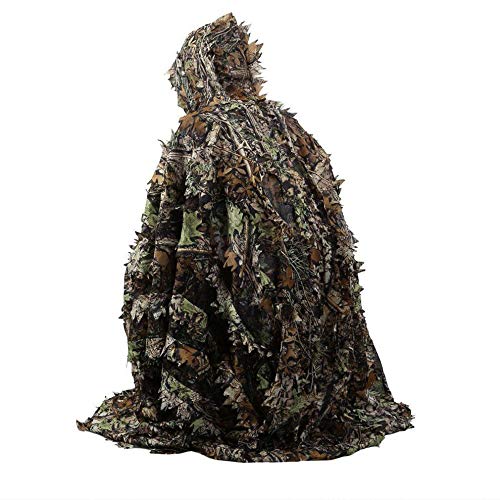HYFAN Ghillie Suit Poncho Outdoor 3D Blätter Camouflage Camo Cape Umhang für Militär, CS, Dschungeljagd, Paintball, Airsoft, Wildlife-Fotografie, Halloween ( Freie Größe )