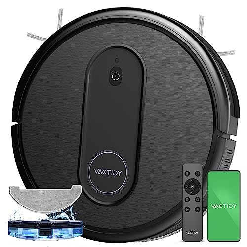 Vactidy Nimble T7 Saugroboter mit Wischfunktion mit 2800Pa Saugkraft, Wischroboter mit 120Min Laufzeit, Staubsauger Roboter mit Wischfunktion mit Alexa&App&Siri Steuerung für Tierhaare/Teppich