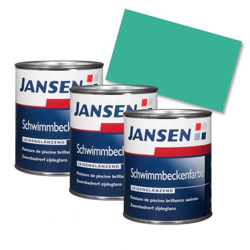 3 x Jansen Schwimmbeckenfarbe seegrün 0,75l
