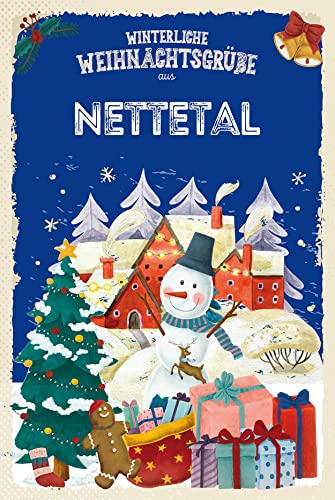 DekoDrom® Holz Schild 20x30 cm Winterliche Weihnachtsgrüße aus PASSAU Wand Deko Bar Kneipe Sammler Geschenk Weihnachten